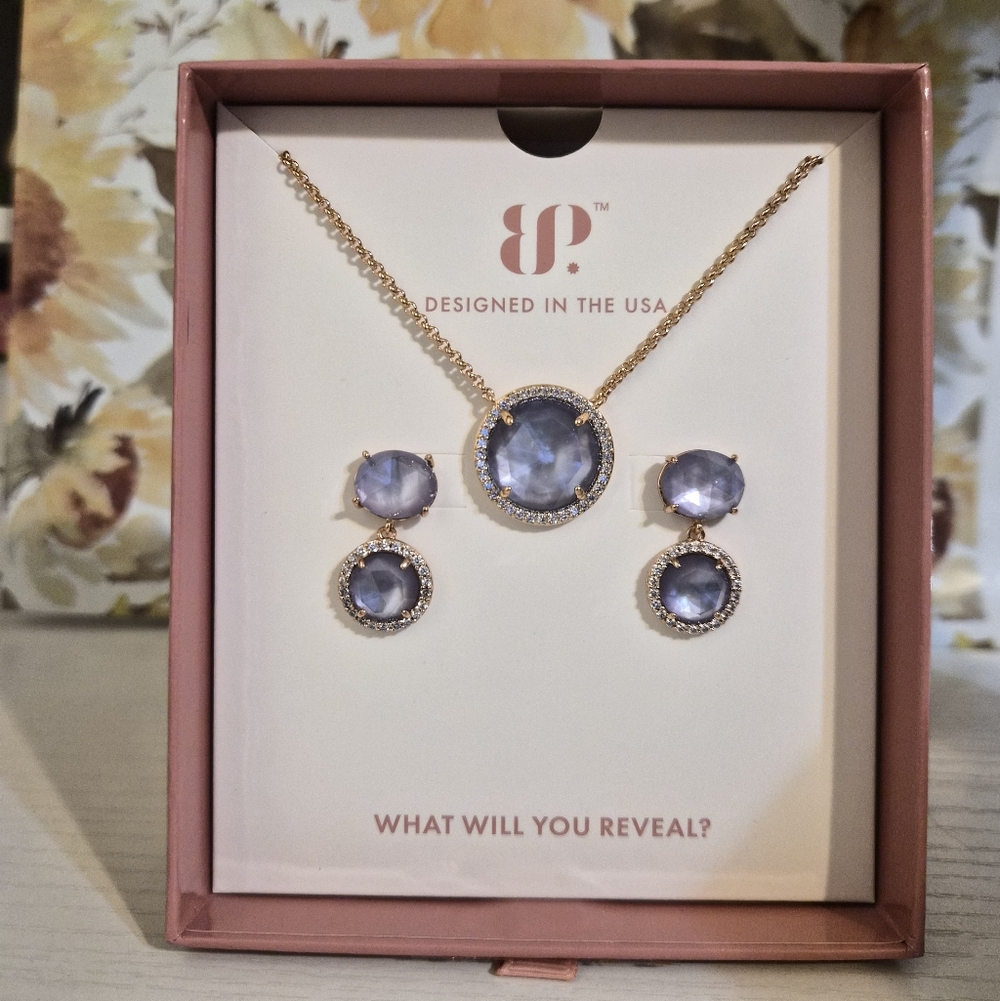 Elegant Purplw and Gold Jewelry Set